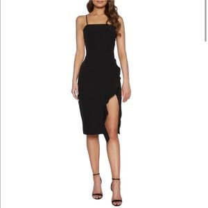 Bardot Carmelle ruffle midi Black Dress from Nordstrom